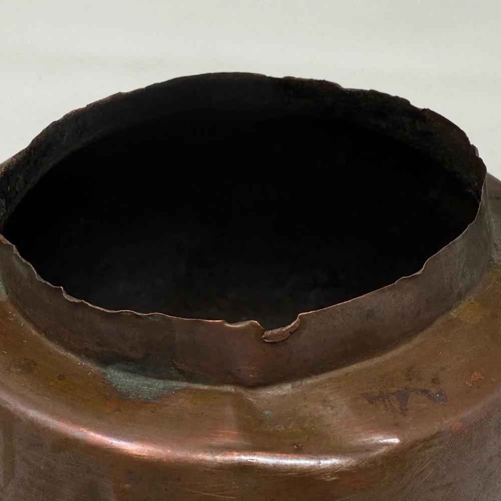 Primitive Antique Copper‎ Hand Crafted Tea Kettle Rustic Farmhouse Decor Vintage